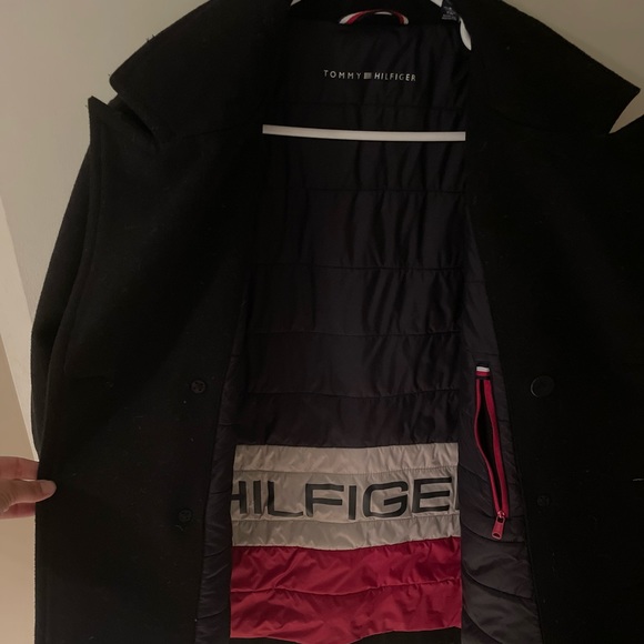 ✨🧥TOMMY HILFIGER MENS WOOL MELTON CLASSIC DOUBLE BREASTED PEACOAT🧥✨ - Picture 3 of 5